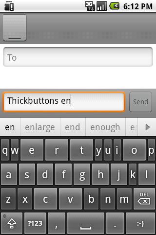 Приложение ThickButtons для набора текста в Android